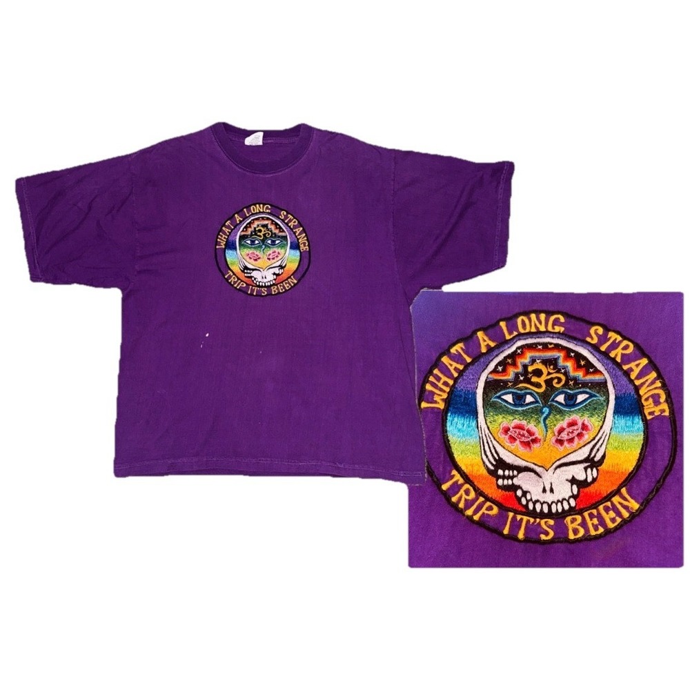 VTG 90s Grateful Dead Tierra Madre Embroidered T Shirt XL Nepal‎ Steal Your Face